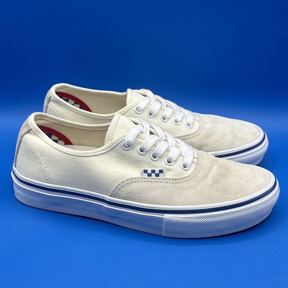 Vans Pop Cush Suede Canvas Ivory Low Top Sneaker Shoes - Men's 7 (Women's 8.5)